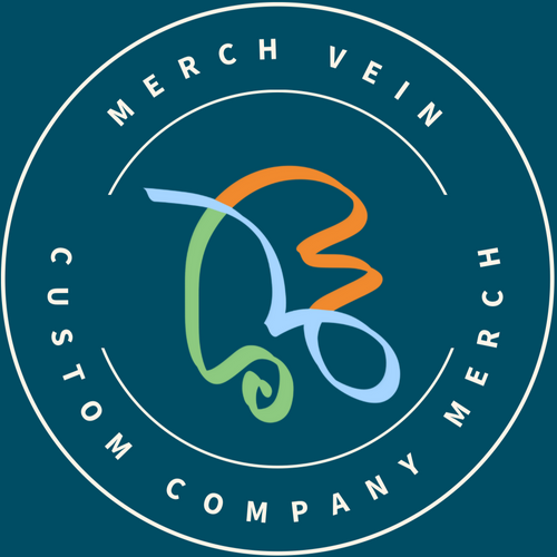 Logo of Merch Vein on a dark blue background